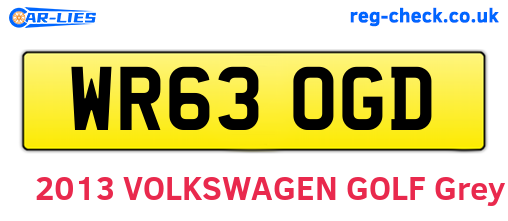 WR63OGD are the vehicle registration plates.