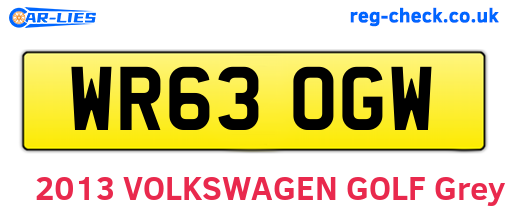 WR63OGW are the vehicle registration plates.