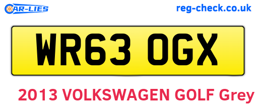 WR63OGX are the vehicle registration plates.