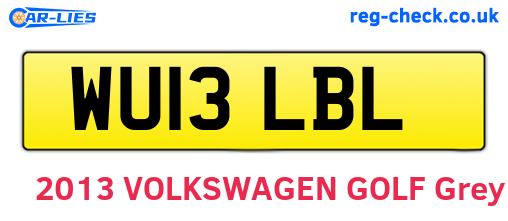 WU13LBL are the vehicle registration plates.