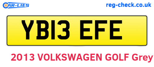 YB13EFE are the vehicle registration plates.