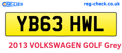YB63HWL are the vehicle registration plates.