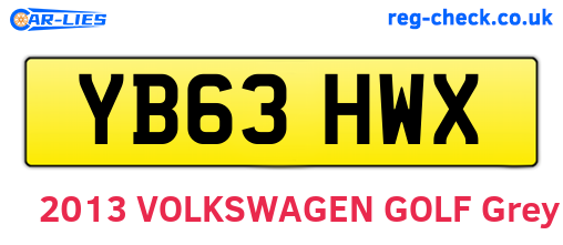 YB63HWX are the vehicle registration plates.