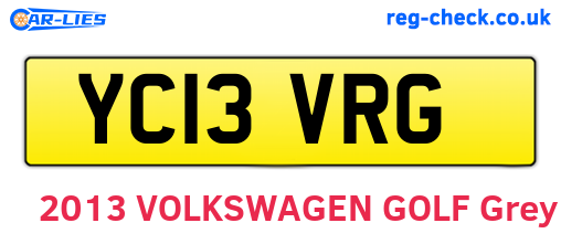 YC13VRG are the vehicle registration plates.