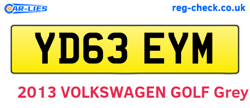 YD63EYM are the vehicle registration plates.