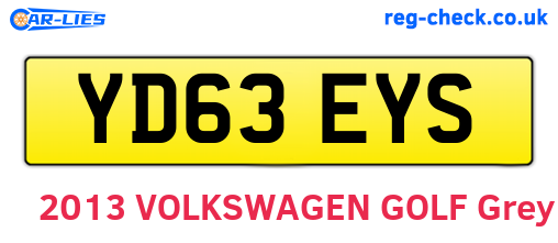 YD63EYS are the vehicle registration plates.