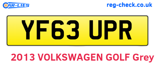 YF63UPR are the vehicle registration plates.
