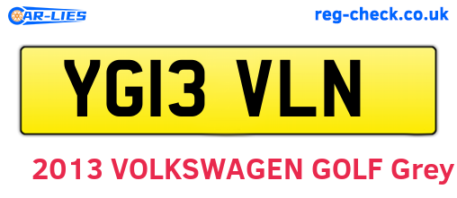 YG13VLN are the vehicle registration plates.