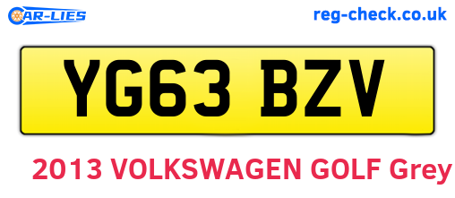 YG63BZV are the vehicle registration plates.