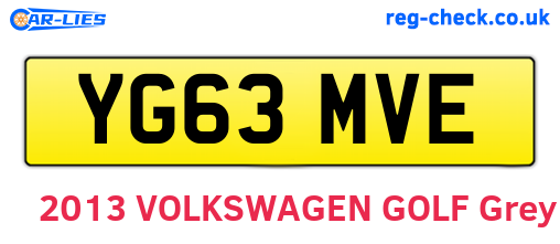 YG63MVE are the vehicle registration plates.