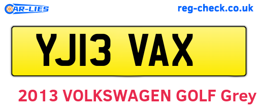 YJ13VAX are the vehicle registration plates.