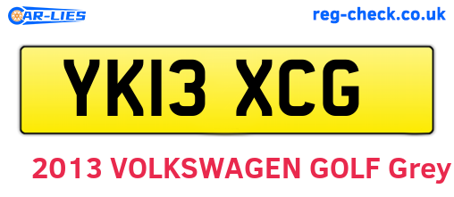 YK13XCG are the vehicle registration plates.