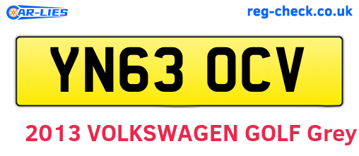 YN63OCV are the vehicle registration plates.