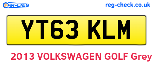 YT63KLM are the vehicle registration plates.