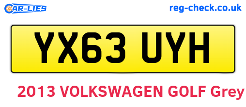 YX63UYH are the vehicle registration plates.