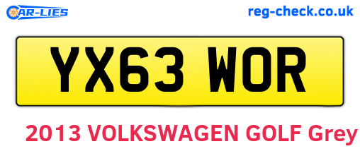YX63WOR are the vehicle registration plates.