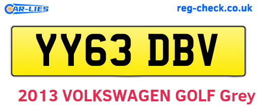 YY63DBV are the vehicle registration plates.