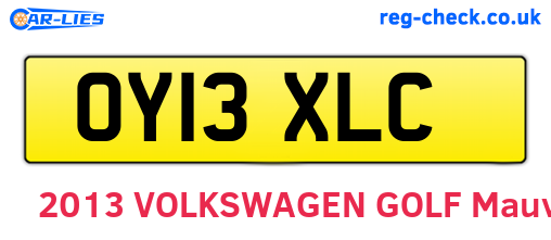 OY13XLC are the vehicle registration plates.