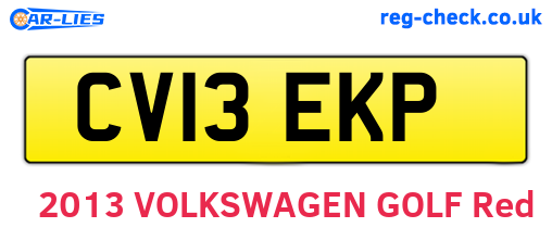 CV13EKP are the vehicle registration plates.