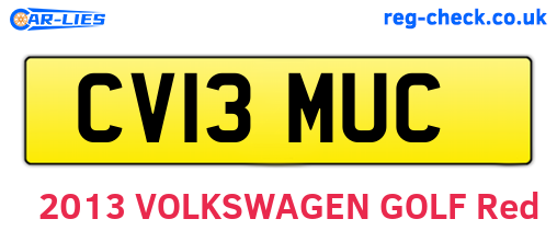 CV13MUC are the vehicle registration plates.