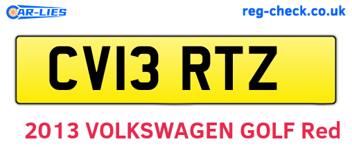 CV13RTZ are the vehicle registration plates.