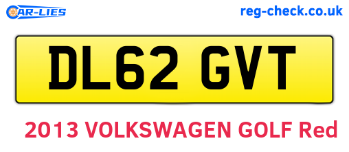 DL62GVT are the vehicle registration plates.