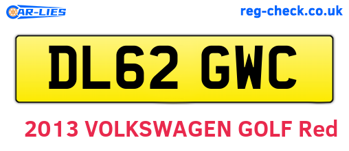 DL62GWC are the vehicle registration plates.
