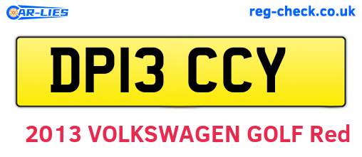 DP13CCY are the vehicle registration plates.