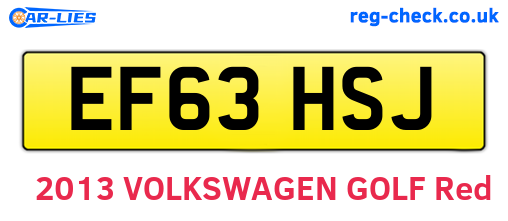 EF63HSJ are the vehicle registration plates.