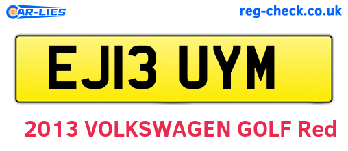 EJ13UYM are the vehicle registration plates.