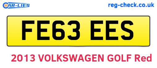 FE63EES are the vehicle registration plates.