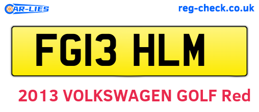 FG13HLM are the vehicle registration plates.