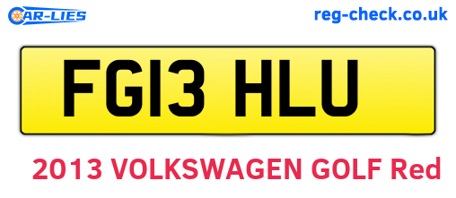 FG13HLU are the vehicle registration plates.