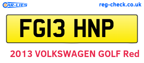 FG13HNP are the vehicle registration plates.