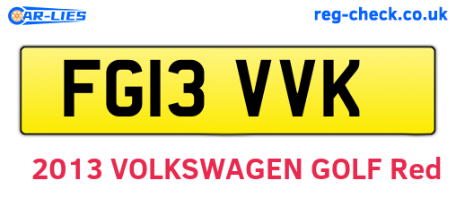 FG13VVK are the vehicle registration plates.