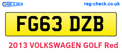 FG63DZB are the vehicle registration plates.