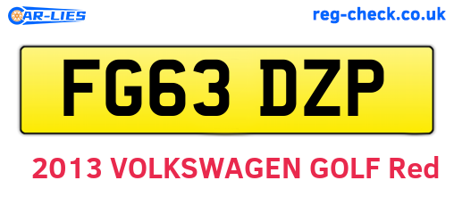 FG63DZP are the vehicle registration plates.