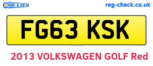 FG63KSK are the vehicle registration plates.