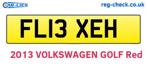 FL13XEH are the vehicle registration plates.