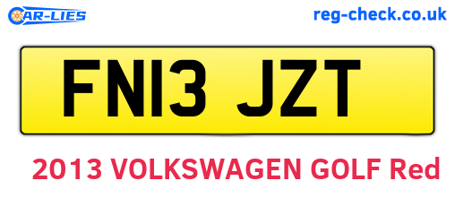 FN13JZT are the vehicle registration plates.