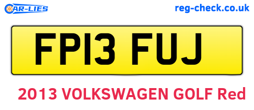 FP13FUJ are the vehicle registration plates.