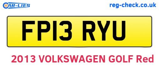 FP13RYU are the vehicle registration plates.