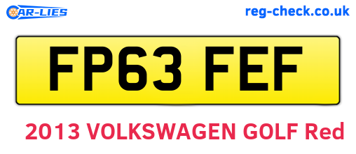 FP63FEF are the vehicle registration plates.