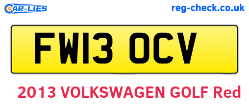 FW13OCV are the vehicle registration plates.