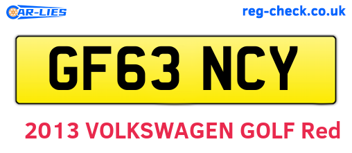 GF63NCY are the vehicle registration plates.