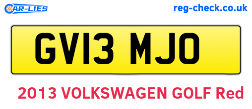 GV13MJO are the vehicle registration plates.