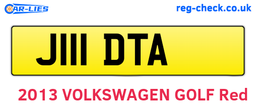 J111DTA are the vehicle registration plates.