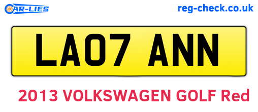 LA07ANN are the vehicle registration plates.