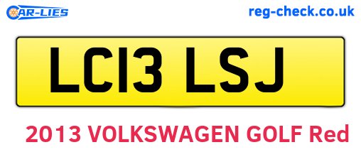 LC13LSJ are the vehicle registration plates.