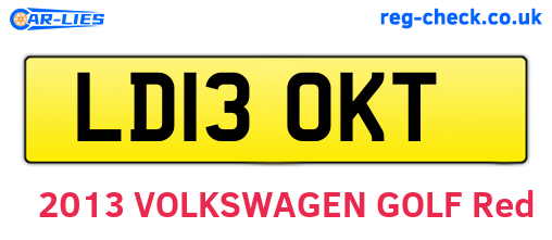 LD13OKT are the vehicle registration plates.